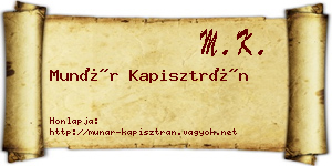Munár Kapisztrán névjegykártya